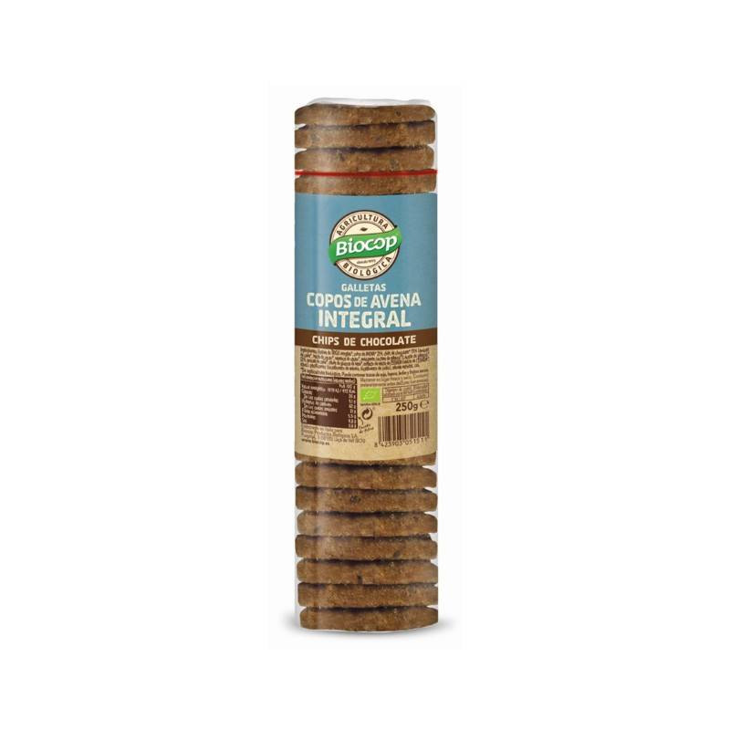 Galleta Copos Avena Int.Chips Choco 250g - Biocop