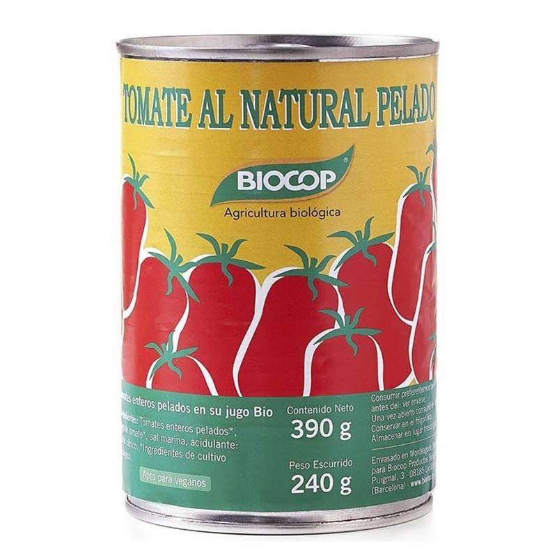 Tomate Entero Pelado 350g - Biocop