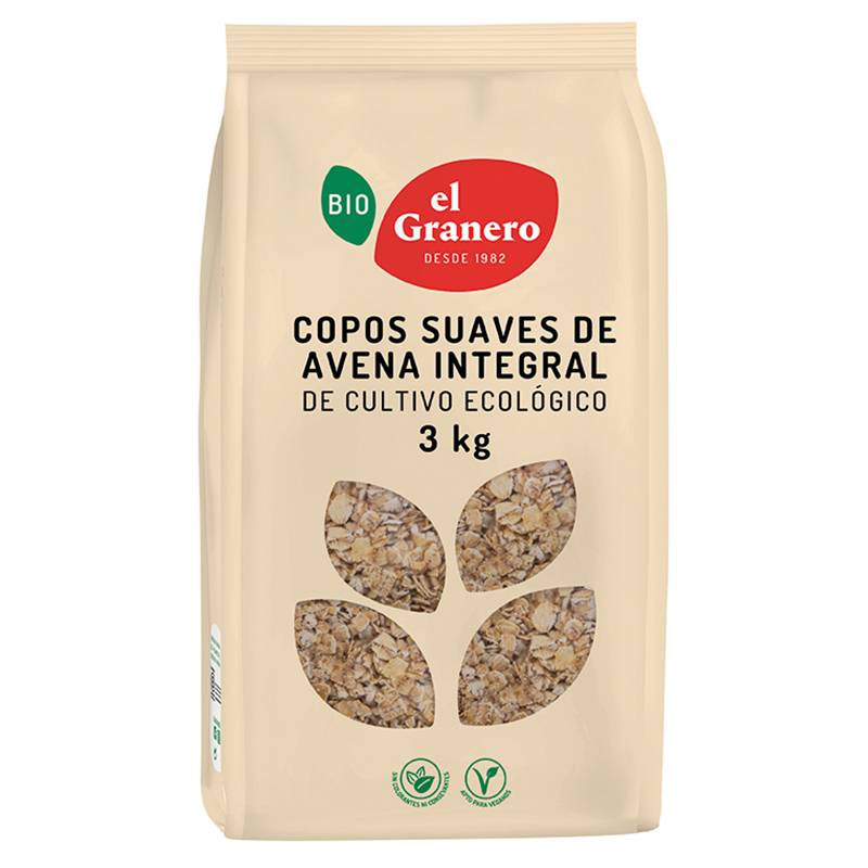 Copos Suaves De Avena Integral Bio 3kg