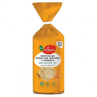 Tortitas De Arroz Con Curcuma Y Pimienta Sin Gluten Bio 115g Tortitas De Arroz Con Curcuma Y Pimienta Sin Gluten Bio 115g
