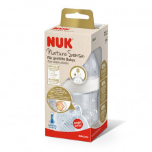 Biberón Nuk Nature Sense Cristal Tc 0-6 S Silicona 120 Ml