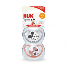 Chupete Space Mickey Rojo 0-6 Silicona (2 Uds)