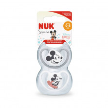 Chupete Space Mickey Gris 0-6 Silicona (2 Uds)