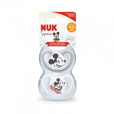 Chupete Space Mickey Gris 0-6 Silicona (2 Uds) Chupete Space Mickey Gris 0-6 Silicona (2 Uds)