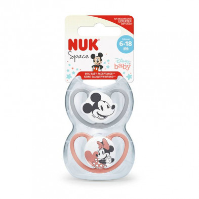 Chupete Space Mickey Rojo 6-18 Silicona (2 Uds) Chupete Space Mickey Rojo 6-18 Silicona (2 Uds)