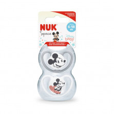 Chupete Space Mickey Gris 6-18 Silicona (2 Ud)