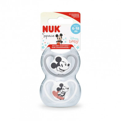 Chupete Space Mickey Gris 6-18 Silicona (2 Ud) Chupete Space Mickey Gris 6-18 Silicona (2 Ud)