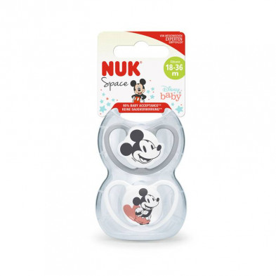 Chupete Space Mickey Gris 18-36 Silicona (2 Uds) Chupete Space Mickey Gris 18-36 Silicona (2 Uds)