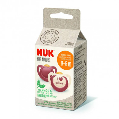 Chupete Nuk For Nature 0-6 Latex (2 Uds) Chupete Nuk For Nature 0-6 Latex (2 Uds)