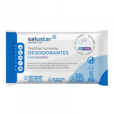 Toallita Desodorante Alumbre Natural 15ud Toallita Desodorante Alumbre Natural 15ud