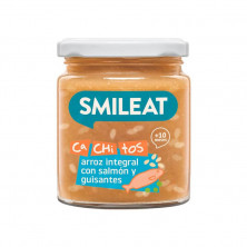 Tarrito Con Cachitos De Arroz/Salmon Y Guisantes - Smileat