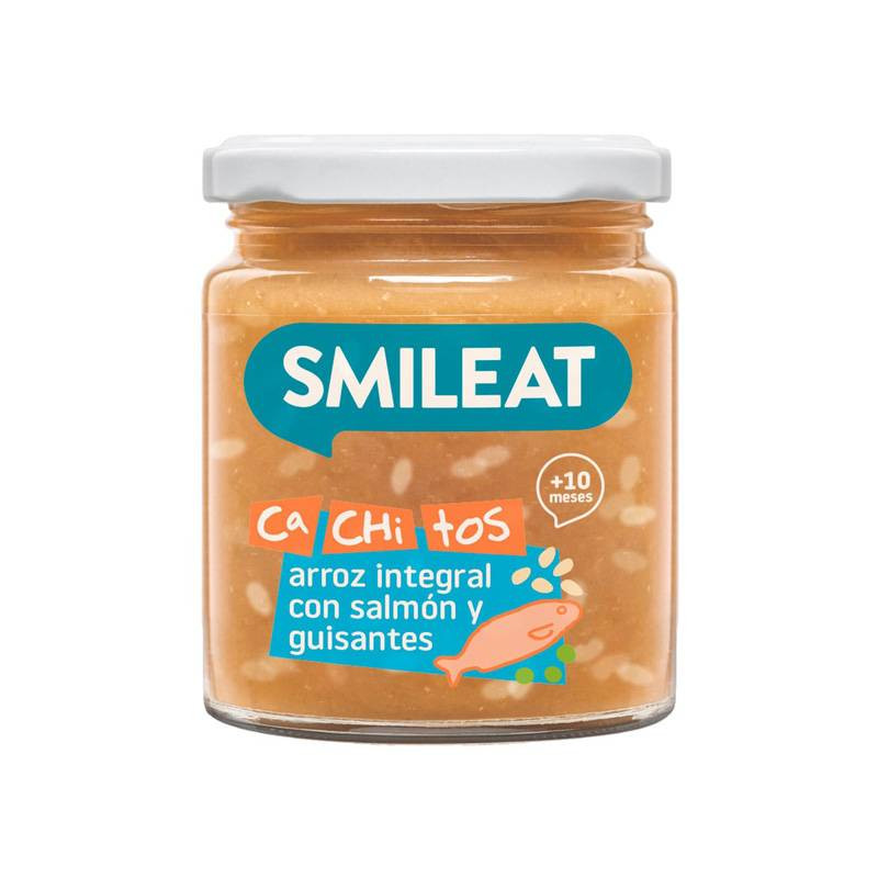 Tarrito Con Cachitos De Arroz/Salmon Y Guisantes - Smileat