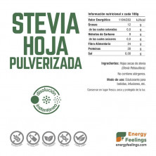 Stevia Hoja Pulverizada 100g - Energy Feelings