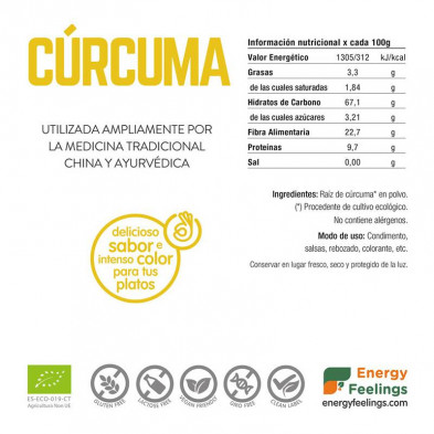 Cúrcuma Polvo Eco 200g - Energy Feelings