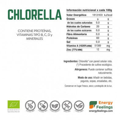 Chlorella Polvo Eco 100g - Energy Feelings