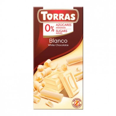Chocolate Blanco Sin Azúcar 75g - Torras