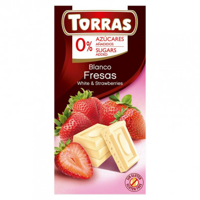 Chocolate Blanco Con Fresas 75g - Torras Chocolate Blanco Con Fresas 75g - Torras