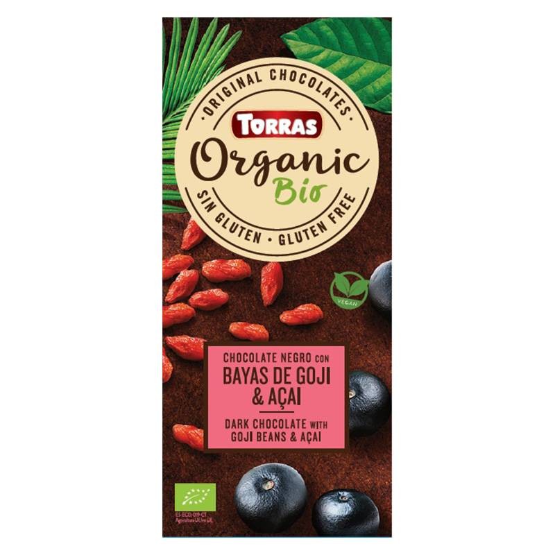Chocolate Bio Negro Con Bayas De Goji & Açai - Torras