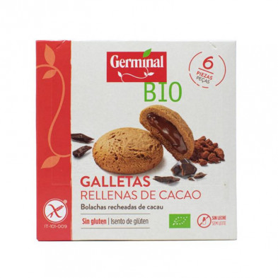 Galletas Sin Gluten Rellenas Cacao Bio 200g - Germinal Galletas Sin Gluten Rellenas Cacao Bio 200g - Germinal