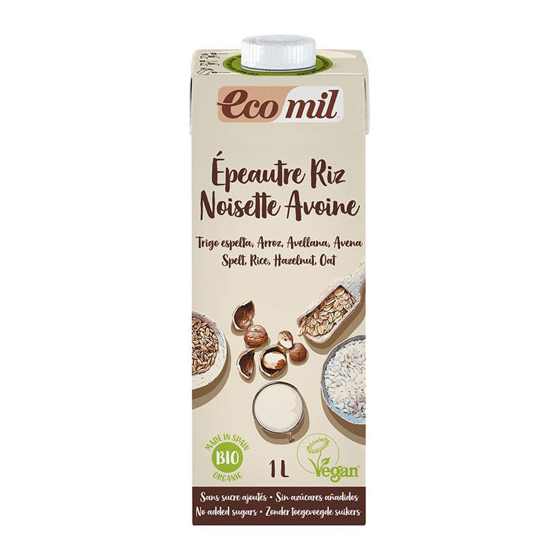 Bebida De Espelta Arroz Avellana Avena Bio 1l - Ecomil