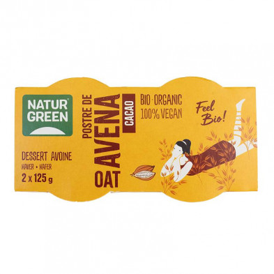 Postre Avena Cacao Bio 2x125g - Naturgreen Postre Avena Cacao Bio 2x125g - Naturgreen