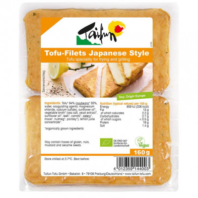 Filetes De Tofu Estilo Japones Bio 160g Filetes De Tofu Estilo Japones Bio 160g