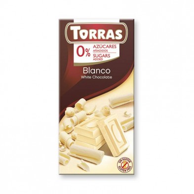 Chocolate Blanco Sin Azúcar 75g - Torras