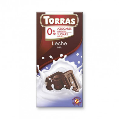 Chocolate Con Leche Sin Azúcar 75g - Torras