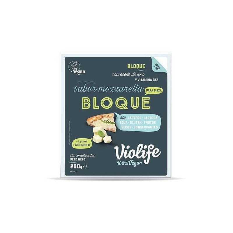 Bloque Vegano Para Pizza Sabor Mozzarella 200g
